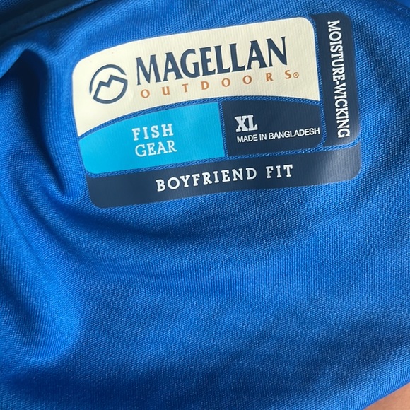 Magellan Outdoor Blue Long Sleeve Shirt - Picture 4 of 5